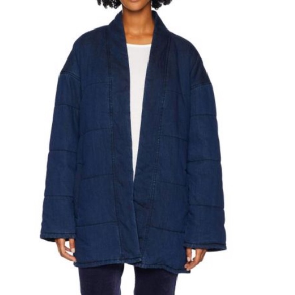 eileen fisher quilted denim jacket